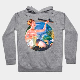 underwater girl retro vintage Hoodie